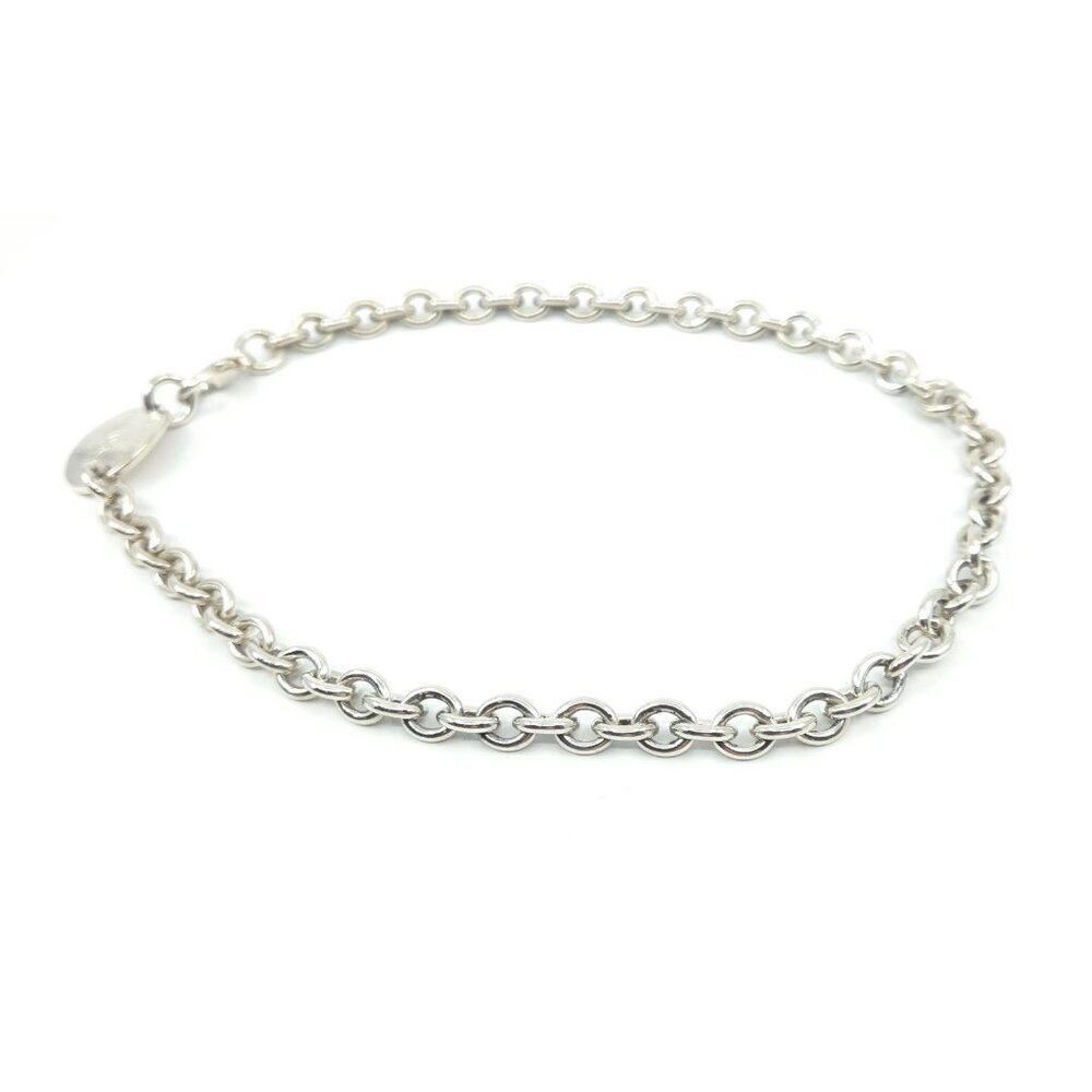 Tiffany & Co Sterling Silver Return to Tiffany Oval Tag Link Necklace 16" - Picture 6 of 12